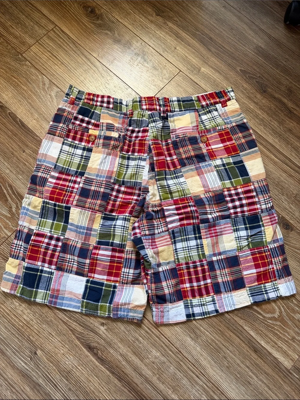 J. Crew Multicolor Patchwork Madras Cotton Shorts
